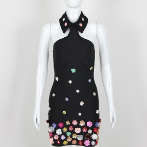 Collezione 2024 primavera fiori colorati fatti a mano abito collo nuova moda abito a fasciatura corta <span class=keywords><strong>abiti</strong></span> antistatici America - Product Image 1