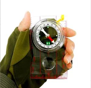 Outdoor Plexiglass Map Scale Luminous Directional Multifunctional Ruler(cm/inch) Compass Camping Gear Hiking Accessories