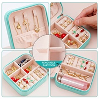 Boîte à bijoux de voyage Bestpackaging 10*10CM, organiseur en cuir PU, boîte à bijoux personnalisée, mini boîte cadeau pour bijoux