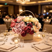 Bouquet de 5 mini-roses artificielles en soie, fausses petites roses pour décoration de mariage, lot de fleurs artificielles, vente en gros d'usine OEM ODM