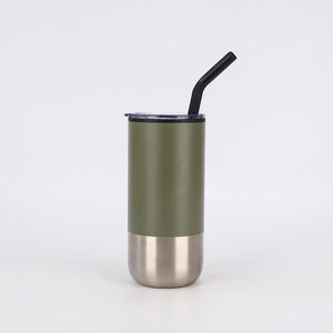 New Style Stainless Steel Vacuum Insulated <b>Cup</b> Inner Plastic Outer Steel <b>Straw</b> <b>Cup</b> Office Portable Creative Gift <b>Cup</b> - Product Image 1
