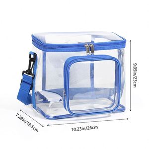 Organisateur de toilette grande capacité, sac à déjeuner durable, sac de pique-nique transparent en PVC pour l'extérieur avec logo personnalisé - Product Image 6