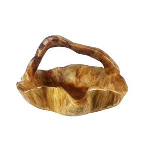 Gỗ Tự Nhiên Sharp Tay Khắc Gốc Khắc Trái Cây Giỏ Gỗ Gốc Khắc Bát Với Xử Lý - Product Image 2