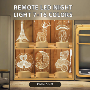 Lampe de chevet décorative en acrylique à LED à piles avec capteur de lumière, contrôle par interrupteur, 7 à 16 couleurs modernes - Product Image 1