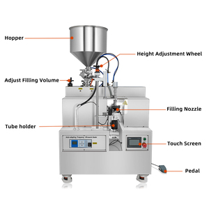 Venta caliente tubo de alimentación Manual semiautomático ultrasónico pequeño plástico Lami tubo de llenado y sellado máquina de corte semiautomática - Product Image 6