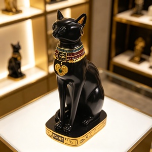 Statue de <span class=keywords><strong>chat</strong></span> artisanale de style européen, écologique, couleur personnalisée, en résine, peinte à la main, thème animal, statues d'atelier d'anime, pour la maison - Product Image 2