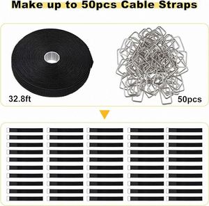 Heavy Duty Eco-Friendly Self-Adhesive Nylon <b>Cable</b> Ties Single Sided Adjustable Reusable Durable Black for <b>Bags</b> & Garments - Product Image 4