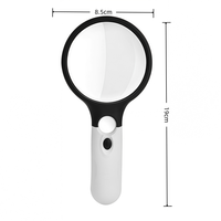 Loupe portable avec 3 lumières LED pour la lecture de bijoux, la vérification de pièces de monnaie, la lecture de cartes, les loisirs créatifs et comme outil d'amplification