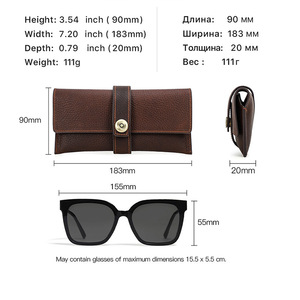 Personalized Soft Foldable Bags and Eye Sun <b>case</b> <b>for</b> <b>Glasses</b> Custom Design logo Luxury Genuine Leather <b>Glasses</b> <b>case</b> - Product Image 4