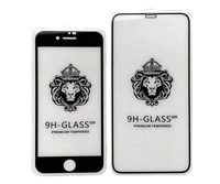 Protecteur d'écran en verre trempé 9H pour iPhone 11 12 13 Mini 14 Plus 15 Pro Max Lion Full Glue Mobile Glass Design
