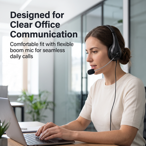 Auriculares Profesionales Supraaurales con Micrófono Flexible, Sonido Estéreo con Cancelación de Ruido Ambiental para Llamadas de Oficina - Product Image 5