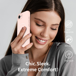 Custodia per <span class=keywords><strong>iPhone</strong></span> 17e Rosa Chiaro Effetto Pelle Morbida, Colore Puro, con Foro Magnetico di Precisione e Protezione Anti-Caduta - Product Image 6