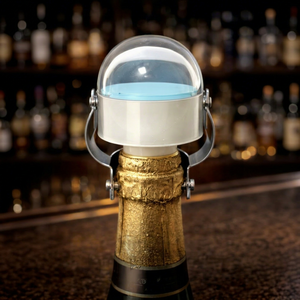 Champagne <b>Stopper</b> With Clear Dome And Metal Clamp Polished Finish Elegant Restaurant Use - Product Image 1