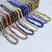 Perles d'eau douce multicolores de 5-6 mm, perles baroques irrégulières entièrement percées, perles en vrac pour la fabrication de bijoux, collier, bracelet