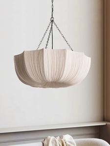 French Retro Fabric Designer Pendant Lamp American Living <strong>Room</strong> Bedroom <strong>Dining</strong> <strong>Room</strong> High-end Chandelier <strong>Lighting</strong> <strong>Fixtures</strong> - Product Image 4