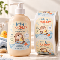 Étiquettes personnalisées pour bébés et enfants, autocollants adhésifs BOPP mats doux au toucher et imperméables pour les bouteilles de shampoing et de lotion