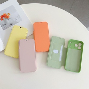 Funda de Lujo de Cuero y Silicona Líquida Original Tipo Cartera con Ranuras para Tarjetas para iPhone 17 16 15 14 11 12 13 Pro Max Air XS 8 7 Plus, Cubierta Suave - Product Image 5