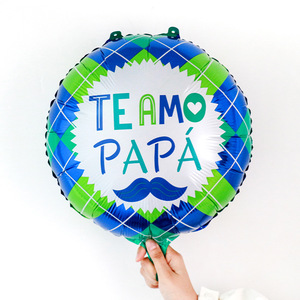 Venta al por mayor Feliz Día del Padre Globos de Aluminio Español Inglés Forma de Estrella Redonda Día del Padre Globo - Product Image 5