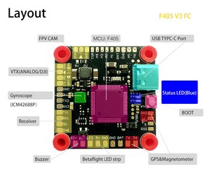 Baromètre F405 V4 OSD 60A <span class=keywords><strong>3</strong></span> à 8S Contrôleur de vol 30.5x30.5mm et pile ESC 4in1 pour drone <span class=keywords><strong>Freestyle</strong></span> FPV - Product Image 3
