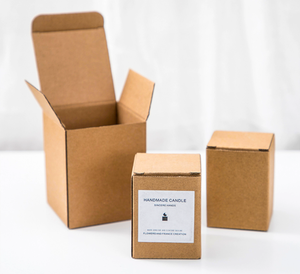 Can DIY gift <strong>box</strong> rectangular cowhide corrugated paper scented candle packaging <strong>box</strong> Bougie emballage carton - Product Image 2