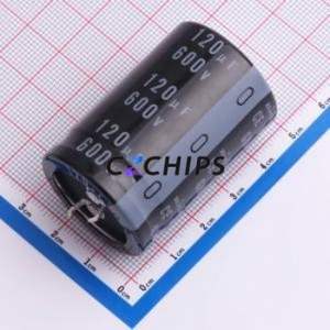 ตัวเก็บประจุอลูมิเนียมอิเล็กโทรไลติกแบบสแน็ป LGN2X121MELB45ผ่านชิ้นส่วนรู (THT) D30xL45mm 120uF 20% 600V 10mm - Product Image 2