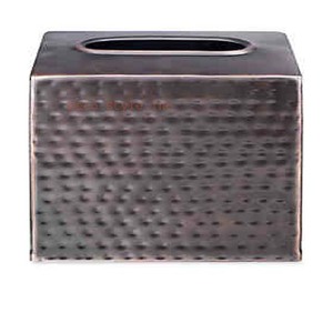 Boîte de mouchoirs martelés, porte-boîte de mouchoirs en cuivre antique - Product Image 1