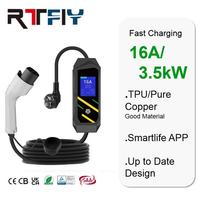 Nouvelle conception, chargeur de véhicule électrique portable 16A, 3,5 kW, GBT, chargeur rapide pour véhicule électrique, câble TPU, protection RCD, étanche IP65, utilisation domestique