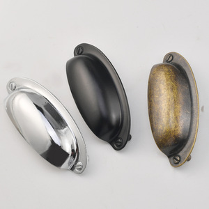 B-417 Oval <b>Drawer</b> Pull <b>Handle</b> 89mm Hole Spacing Zinc Alloy Antique Bronze Black <b>Chrome</b> Chinese Style Durable - Product Image 2