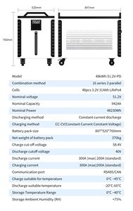 Sistema de Almacenamiento de Energía Solar para el Hogar 2026: Batería de 48kWh 51.2V 942Ah MB31 314Ah 628Ah 30kWh 32kWh - Product Image 2