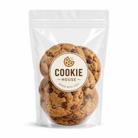 Sacs à biscuits personnalisés avec logo, sacs thermoscellables de qualité alimentaire pour pâtisseries, beignets, gâteaux, biscuits avec fenêtre transparente