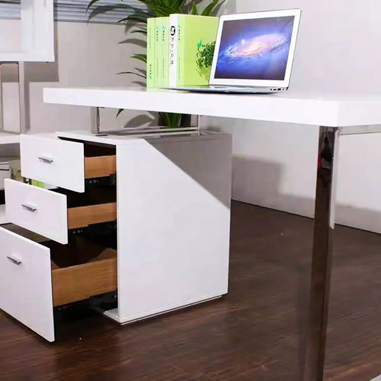 Современный деревянный стол босса прочный и функциональный с новым дизайном офисного стола, который является выдвижным