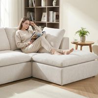 Canapé modulaire sectionnel sans structure 110 pouces, design italien, éco-responsable, canapé nuage à assise profonde en chenille, pour le sol