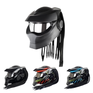 <span class=keywords><strong>Casco</strong></span> de Motocicleta Predator Retro Personalizado para Hombre, en Oferta, <span class=keywords><strong>con</strong></span> Diseño de Trenzas y Material ABS - Product Image 6