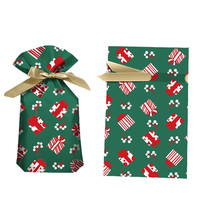 Lot de 50 Sachets Cadeaux en Plastique à Cordon avec Nœuds pour Fêtes de Noël et Halloween, Emballage Autoportant pour Biscuits, Snacks et Bonbons