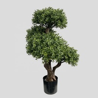 Plantes artificielles en Pot, Buxus portatif, pour l'intérieur et l'extérieur, décoration de jardin, en bois de bovin vert, bonsaï vert, 3 pieds, 90cm H