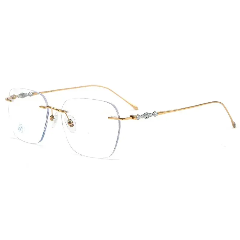 Montatura OEM Kacamata titanio occhiali uomo Vintage senza cornice occhiali titanio