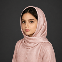 Hijab en Chiffon XH pour Enfants, Foulard Floral en Satin Antistatique pour Filles, Idéal pour l'École Quotidienne et les Fêtes