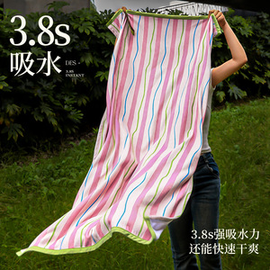 Striped Bath Towel 140x70cm Quick Dry Home Use Adult Towel - Product Image 4