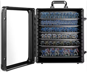Boîte de rangement miniature avec 6 plateaux, cadre en alliage d'<span class=keywords><strong>aluminium</strong></span>, vitrine de présentation et de transport pour figurines - Product Image 1