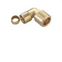 Coude mâle à compression en laiton forgé 1/4 x 1/2 pouce sans écrou (OD'' x MIP) résistant à la corrosion pour la plomberie et l'alimentation en eau