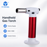 Briquet torche à jet haute température personnalisé avec logo, coupe-vent, rechargeable au butane, pour barbecue, cigares, pâtisserie, cuisine