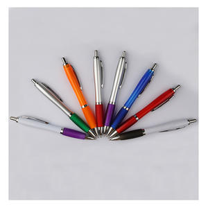 Meilleur stylo bille promotionnel pas cher avec logo personnalisé, corps en plastique 1,0 mm, orange jaune, imprimé sur mesure pour l'école et le bureau - Product Image 5