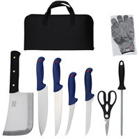 Ensemble de couteaux de cuisine professionnels pour boucher, couteaux en acier inoxydable pour désosser et fileter le poisson avec manche en PP, outils écologiques