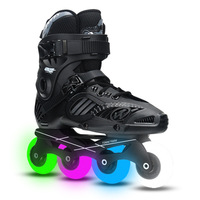 Patins à roulettes en ligne LJC pour adultes, hommes et femmes, du niveau débutant au professionnel, coque en polypropylène, roues en caoutchouc PU à rangée unique