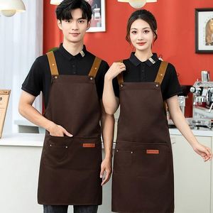 CASAMIEL 2 PCS Women Men <b>Disposable</b> Adjustable Fashionable Bib <b>Aprons</b> Pockets Waterproof Polyester Machine Washable Kitchen BBQ - Product Image 4