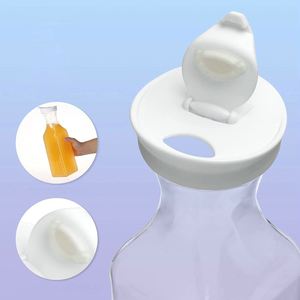 Bouteille de boisson en plastique transparente personnalisée en gros, pichet à base carrée, contenants pour jus et lait, carafe à eau avec couvercle à rabat - Product Image 2