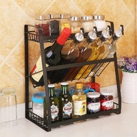 Étagère de rangement multifonctionnelle en métal pour la cuisine, organisateur de comptoir pour les épices, les condiments, les sauces, les bocaux et les bouteilles