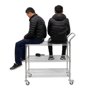 Heavy-Duty 4-Tier Industrial Armazém <span class=keywords><strong>Metal</strong></span> Rack Durável 5 Camadas Chrome Polimento Wire Shelving Wire Mesh Prateleira - Product Image 6