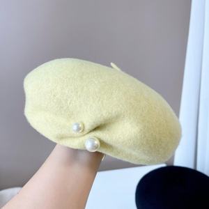 Béret en Laine pour Femme – Chaud, Style Français et Japonais, Boucle Perle Artistique, Tendance, Chapeau de Peintre Décontracté pour Automne Hiver - Product Image 6