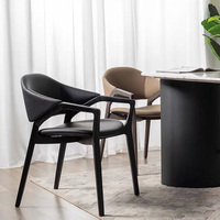 Chaises de salle à manger de luxe modernes, meubles pour salle de café, table à manger et chaises de salle à manger en bois noir nordique pour restaurant